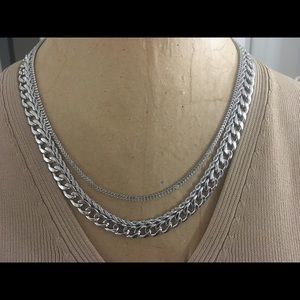 Set of 3 Figaro, Rope  Wheat Necklace 316L Stainless Steel 20+2 "